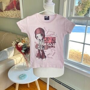 Y2K Graphic Pink Baby Tee Cyber Grunge Punk Emo Girl Goth Pop Art Hipster TShirt